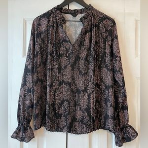 Ann Taylor Mixed Media Paisley Blouse